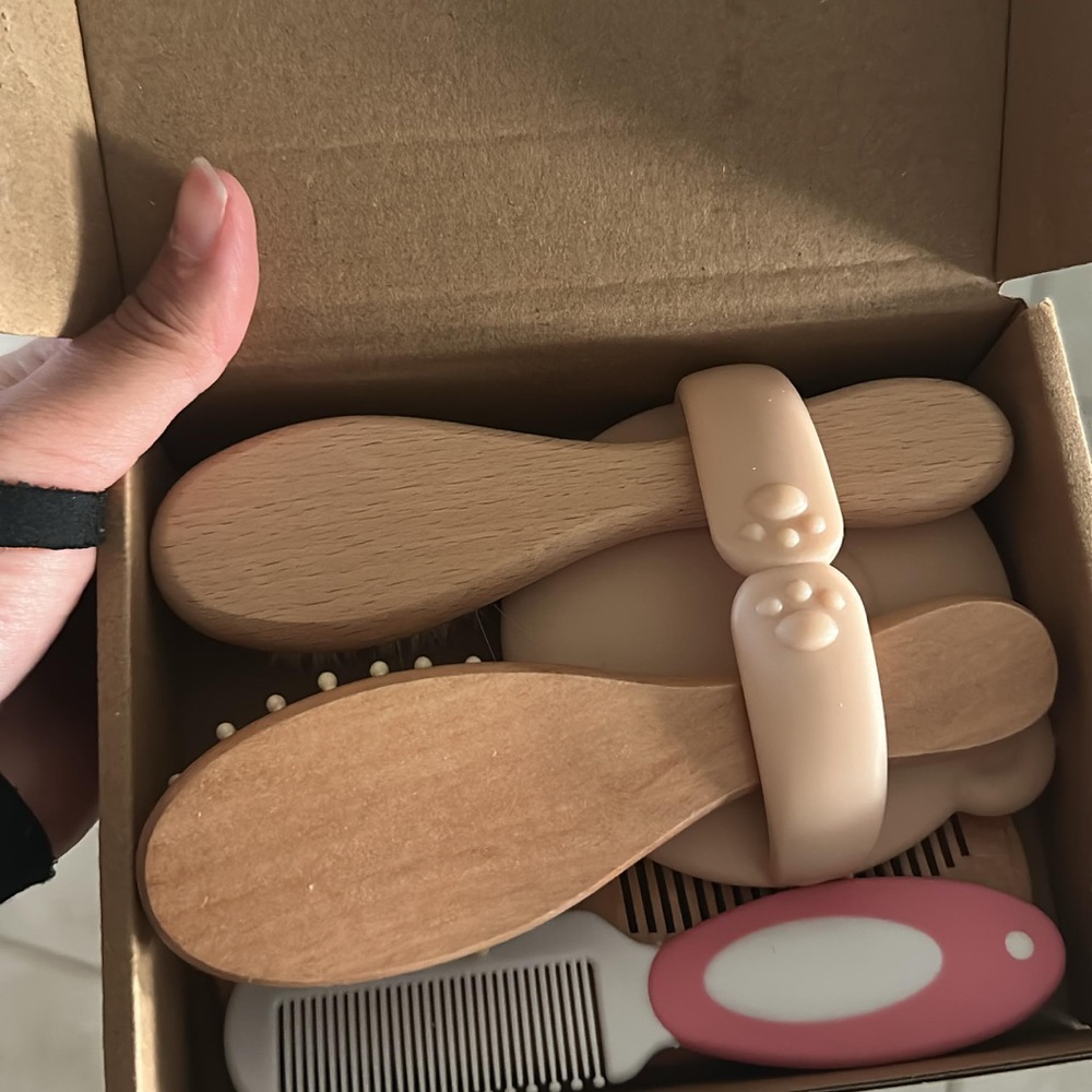 Wooden Baby Brush and Comb Set